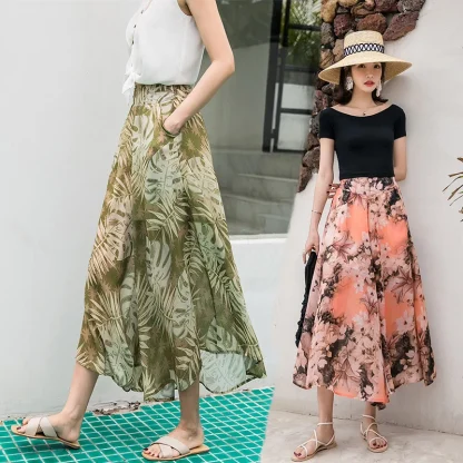 Floral Palazzo Capri Pants - Image 5