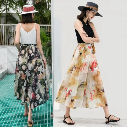 Floral Palazzo Capri Pants - Image 6
