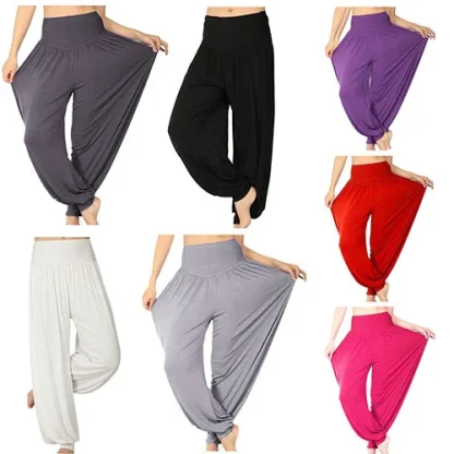 Soft Solid Color Harem Capri Pants - Image 7