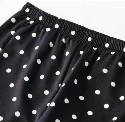 Polka Dot Wide Leg Capri Pants - Image 5