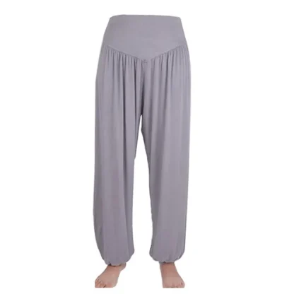 Soft Solid Color Harem Capri Pants - Image 4