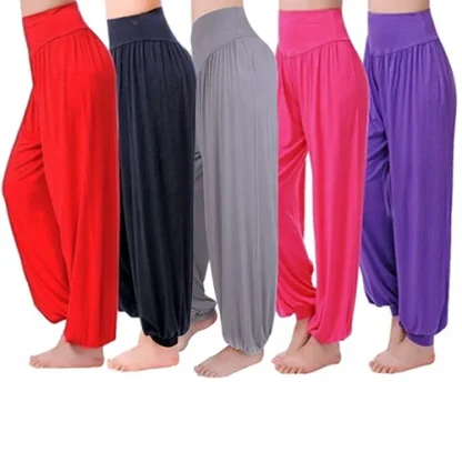Soft Solid Color Harem Capri Pants - Image 5