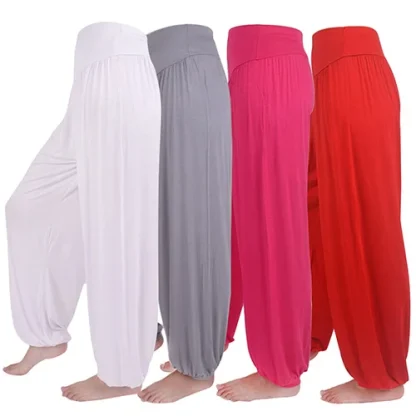 Soft Solid Color Harem Capri Pants - Image 6