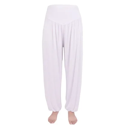 Soft Solid Color Harem Capri Pants - Image 2