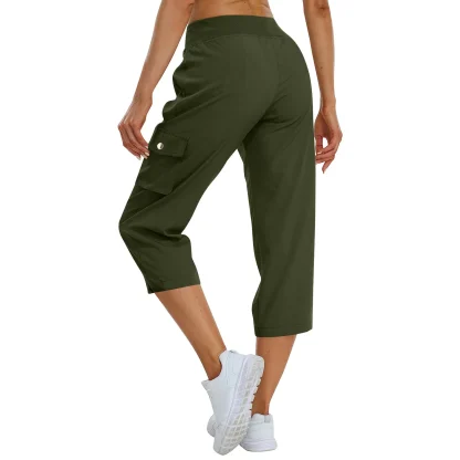 Cropped Cargo Capri Pants - Image 3
