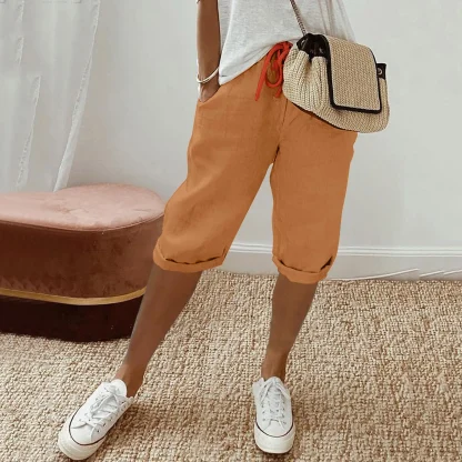 Casual Drawstring Waist Capri Pants