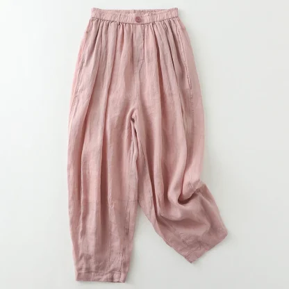 Soft Solid Color Elastic Capri Pants