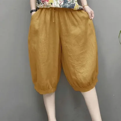 Solid Balloon Capri Pants - Image 4