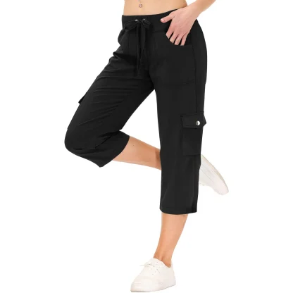 Cropped Cargo Capri Pants - Image 5
