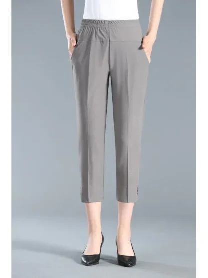 Casual Straight Capri Pants - Image 6