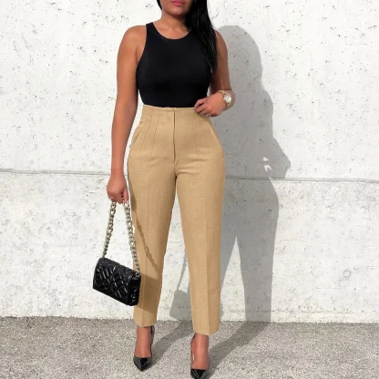Casual High-waist Capri Pants - Image 6