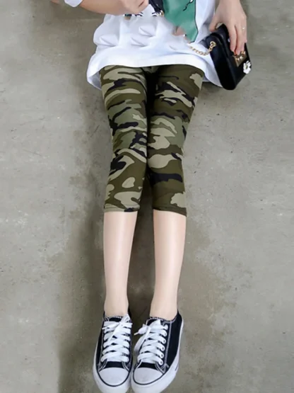 Camouflage Legging Capri Pants - Image 4