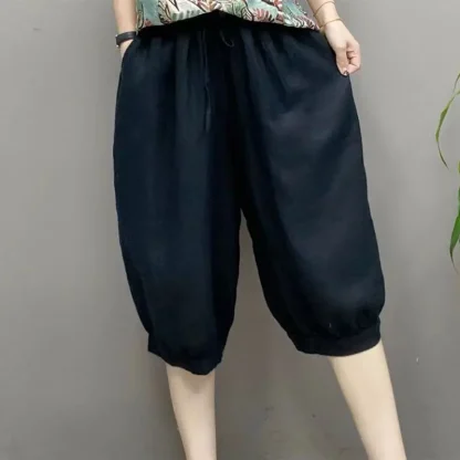 Solid Balloon Capri Pants - Image 5