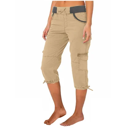 Slim Fit Cargo Capri Pants