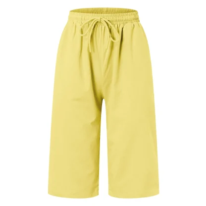 Casual Drawstring Waist Capri Pants - Image 4