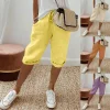 Casual Drawstring Waist Capri Pants - Image 6