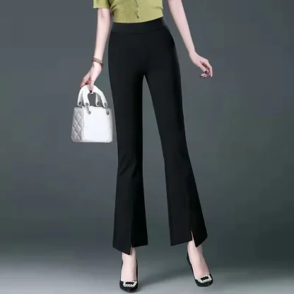 Flare Slit Front Capri Pants - Image 4