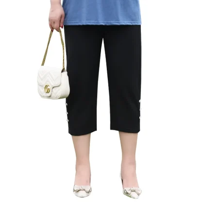 Plus Size Cropped Capri Pants - Image 5