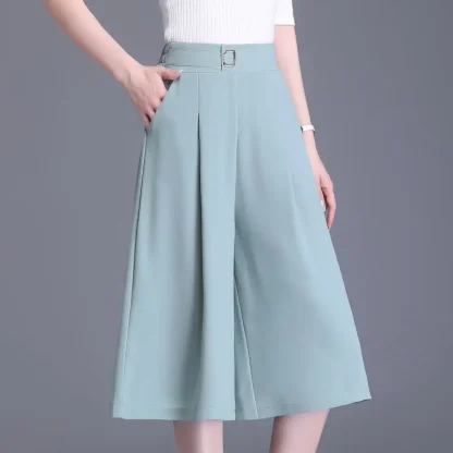 Cropped Wide Leg Capri Pants
