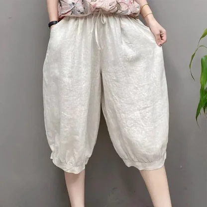 Solid Balloon Capri Pants - Image 3