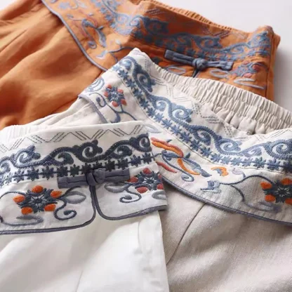 Boho Style Wide Leg Capri Pants - Image 5