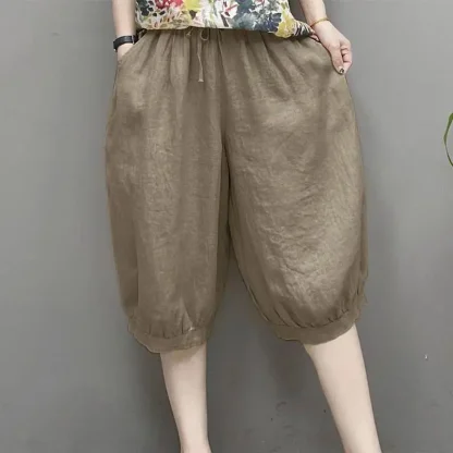 Solid Balloon Capri Pants - Image 2
