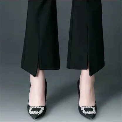 Flare Slit Front Capri Pants - Image 5