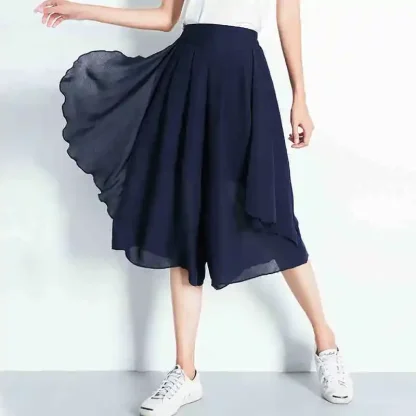 Elastic High-waist Capri Pants - Image 3