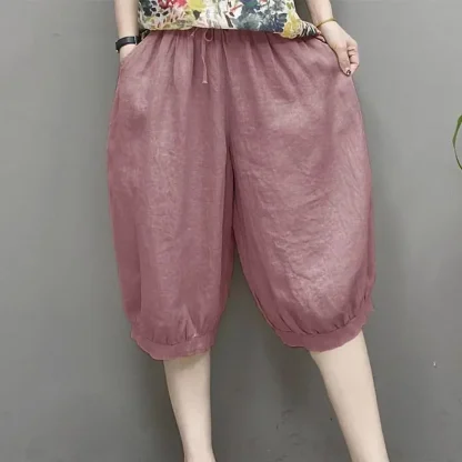 Solid Balloon Capri Pants