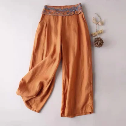 Boho Style Wide Leg Capri Pants