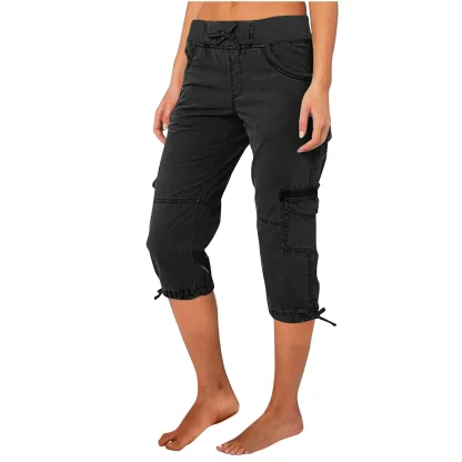 Slim Fit Cargo Capri Pants - Image 2