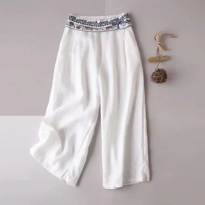 Boho Style Wide Leg Capri Pants - Image 2