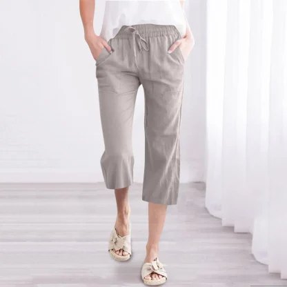 Casual Solid Capri Pants