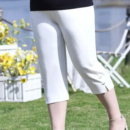 Plus Size Cropped Capri Pants - Image 2