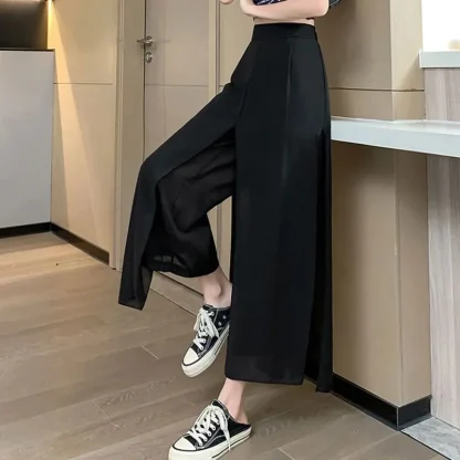 Wide Leg Mesh Capri Pants - Image 6