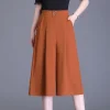Cropped Wide Leg Capri Pants - Image 4