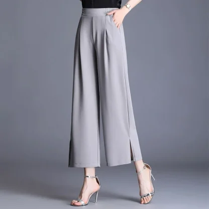Wide Leg Solid Capri Pants