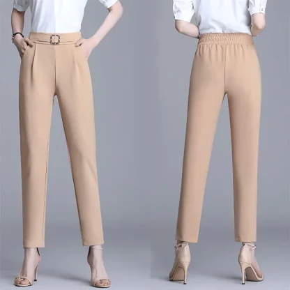 Elastic Skinny Capri Pants - Image 5