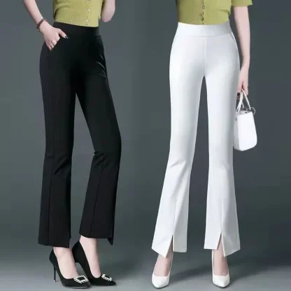 Flare Slit Front Capri Pants - Image 6