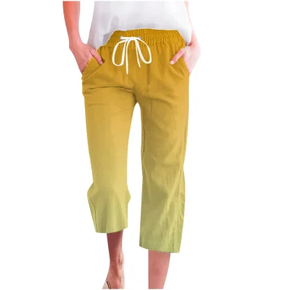 Gradient Drawstring Capri Pants - Image 3