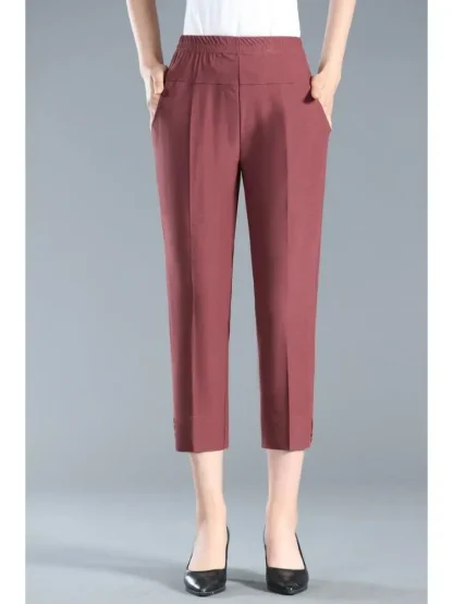 Casual Straight Capri Pants - Image 3