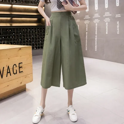 Wide Leg Cropped Capri Pants