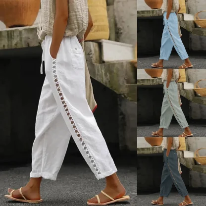 Hollow Out Capri Pants - Image 4