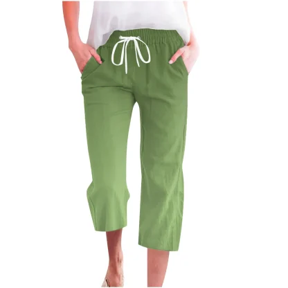 Gradient Drawstring Capri Pants - Image 4