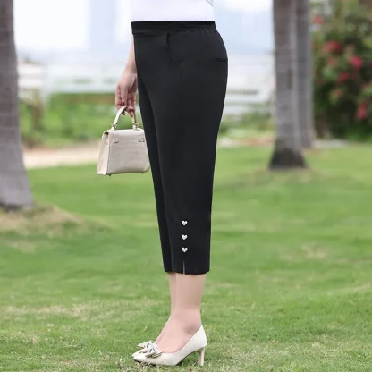 Plus Size Cropped Capri Pants - Image 3