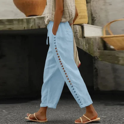 Hollow Out Capri Pants - Image 2