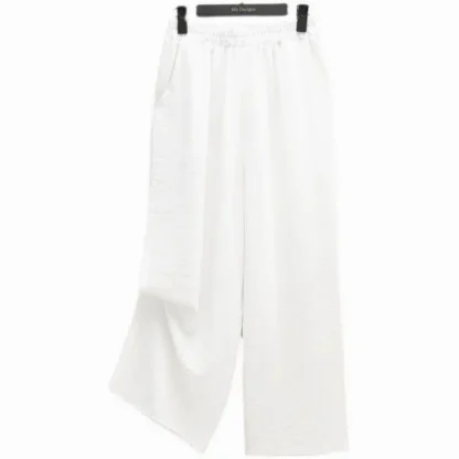 Solid Color Wide Leg Capri Pants - Image 4
