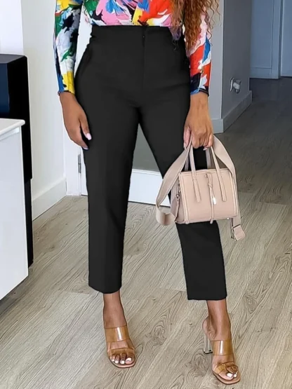 Casual High-waist Capri Pants
