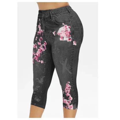 Chic Floral Capri Pants - Image 3