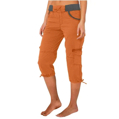 Slim Fit Cargo Capri Pants - Image 3